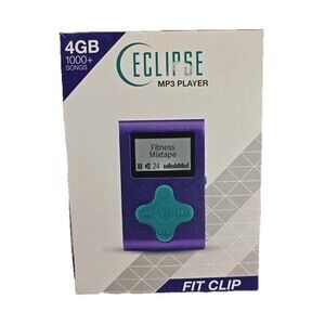 MP3 Player Eclipse Fit Clip 4GB Purple & Turquoise with Headphone Jack